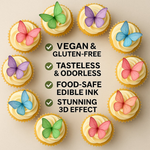 Thumbnail for multicolor pack of 56 edible wafer paper butterflies