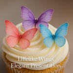 Thumbnail for multicolor pack of 56 edible wafer paper butterflies