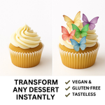 Thumbnail for multicolor pack of 56 edible wafer paper butterflies