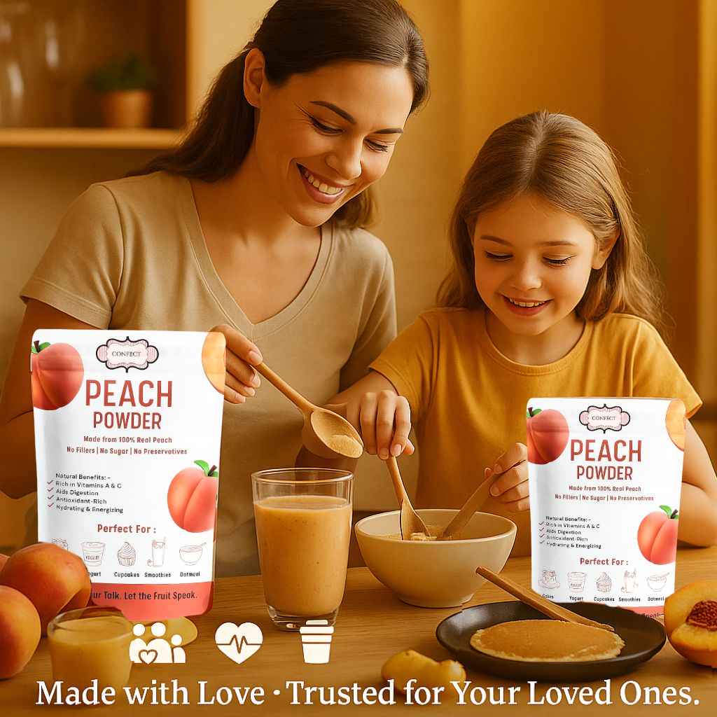 peach fruit powder pure natural fruit powder for smoothies baking beverages juices tea diy recipes vegan gluten free no added sugar 150 gm