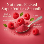Thumbnail for rasberry fruit powder pure natural fruit powder for smoothies baking beverages juices tea diy recipes vegan gluten free no added sugar 100 gm