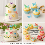 Thumbnail for multicolor pack of 56 edible wafer paper butterflies