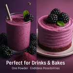 Thumbnail for blackberry powder pure natural fruit powder for smoothies baking beverages juices tea diy recipes vegan gluten free no added sugar 100 gm