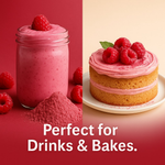Thumbnail for rasberry fruit powder pure natural fruit powder for smoothies baking beverages juices tea diy recipes vegan gluten free no added sugar 100 gm