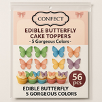 Thumbnail for multicolor pack of 56 edible wafer paper butterflies