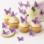 Thumbnail for purple pack of 56 edible wafer paper butterflies
