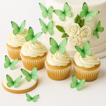 Thumbnail for green pack of 56 edible wafer paper butterflies