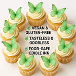 Thumbnail for green pack of 56 edible wafer paper butterflies