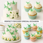 Thumbnail for green pack of 56 edible wafer paper butterflies