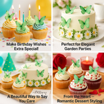 Thumbnail for green pack of 56 edible wafer paper butterflies