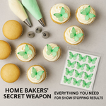 Thumbnail for green pack of 56 edible wafer paper butterflies