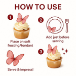 Thumbnail for red pack of 56 edible wafer paper butterflies