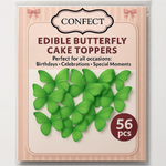 Thumbnail for green pack of 56 edible wafer paper butterflies
