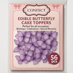 Thumbnail for purple pack of 56 edible wafer paper butterflies