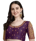 Thumbnail for Malishka Women's Purple Colour Phantom Silk Readymade Blouse - Distacart