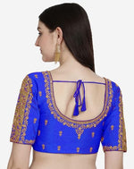 Thumbnail for Malishka Women's Royal Blue Colour Phantom Silk Readymade Blouse