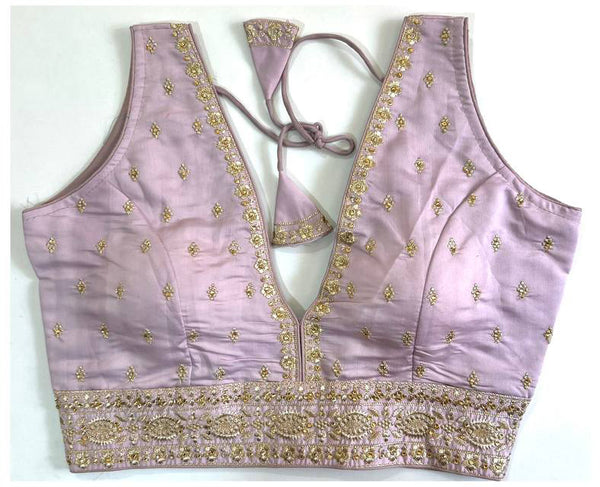 Malishka Women's Baby Pink Colour Silk Readymade Blouse - Distacart