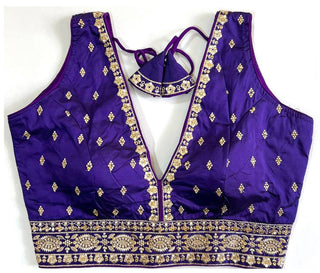 Malishka Women's Blue Colour Silk Readymade Blouse - Distacart