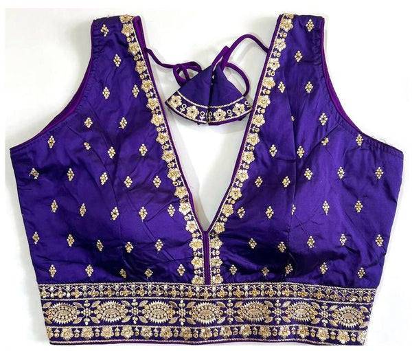 Malishka Women's Blue Colour Silk Readymade Blouse - Distacart