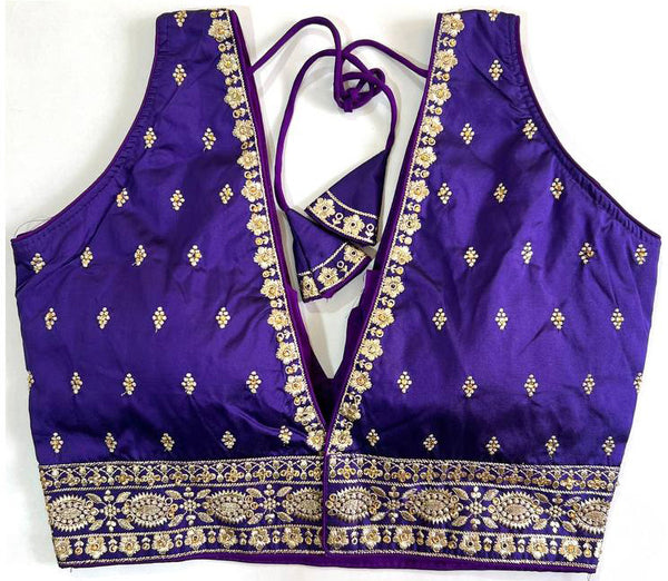 Malishka Women's Blue Colour Silk Readymade Blouse - Distacart