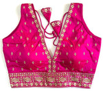 Thumbnail for Malishka Women's Pink Colour Silk Readymade Blouse - Distacart