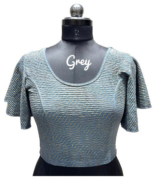 Malishka Women's Grey Colour Foil Lining Readymade Blouse - Distacart