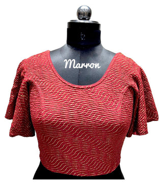 Malishka Women's Maroon Colour Foil Lining Readymade Blouse - Distacart