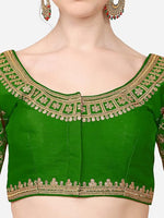 Thumbnail for Malishka Women's Green Colour Silk Readymade Blouse - Distacart
