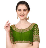 Thumbnail for Malishka Women's Light Green Colour Silk Readymade Blouse - Distacart