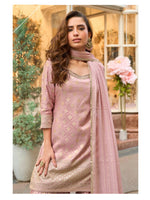 Thumbnail for Aarshi Fashions Baby Pink Shimmer Silk Full Stitched Sharara Suits - Distacart