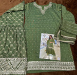 Thumbnail for Aarshi Fashions Leaf Green Shimmer Silk Full Stitched Sharara Suits - Distacart