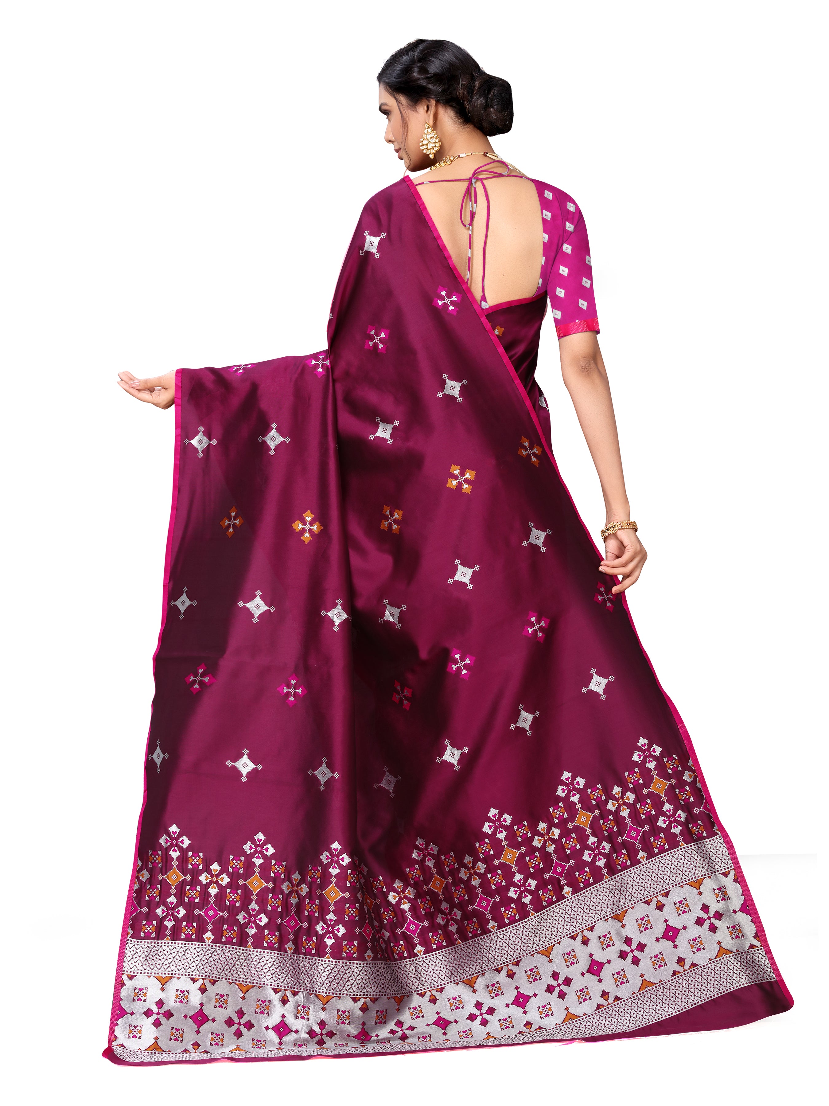 Vamika Weaving Banarasi Jacquard Maroon Kanjivaram Saree - Distacart