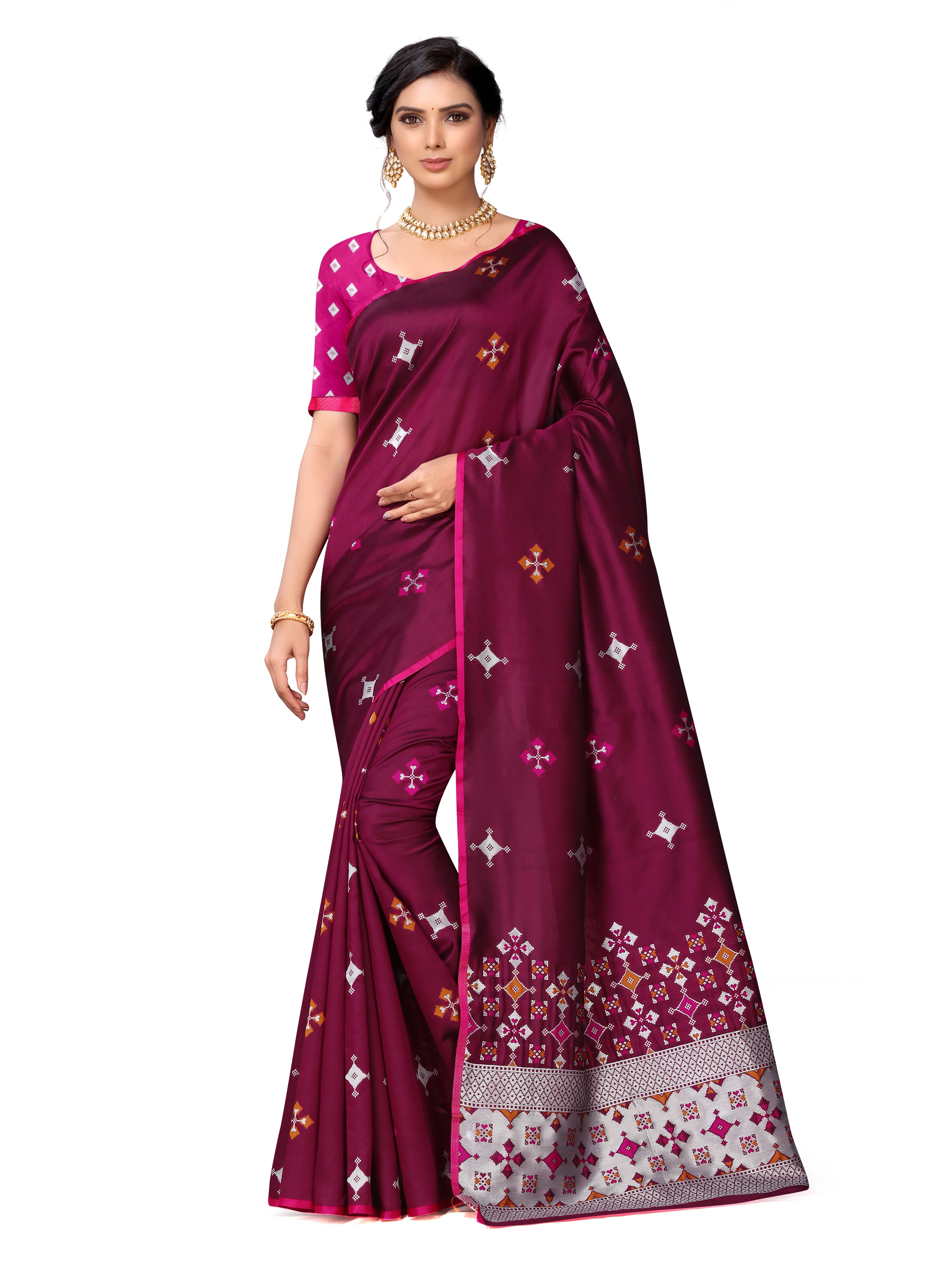 Vamika Weaving Banarasi Jacquard Maroon Kanjivaram Saree - Distacart