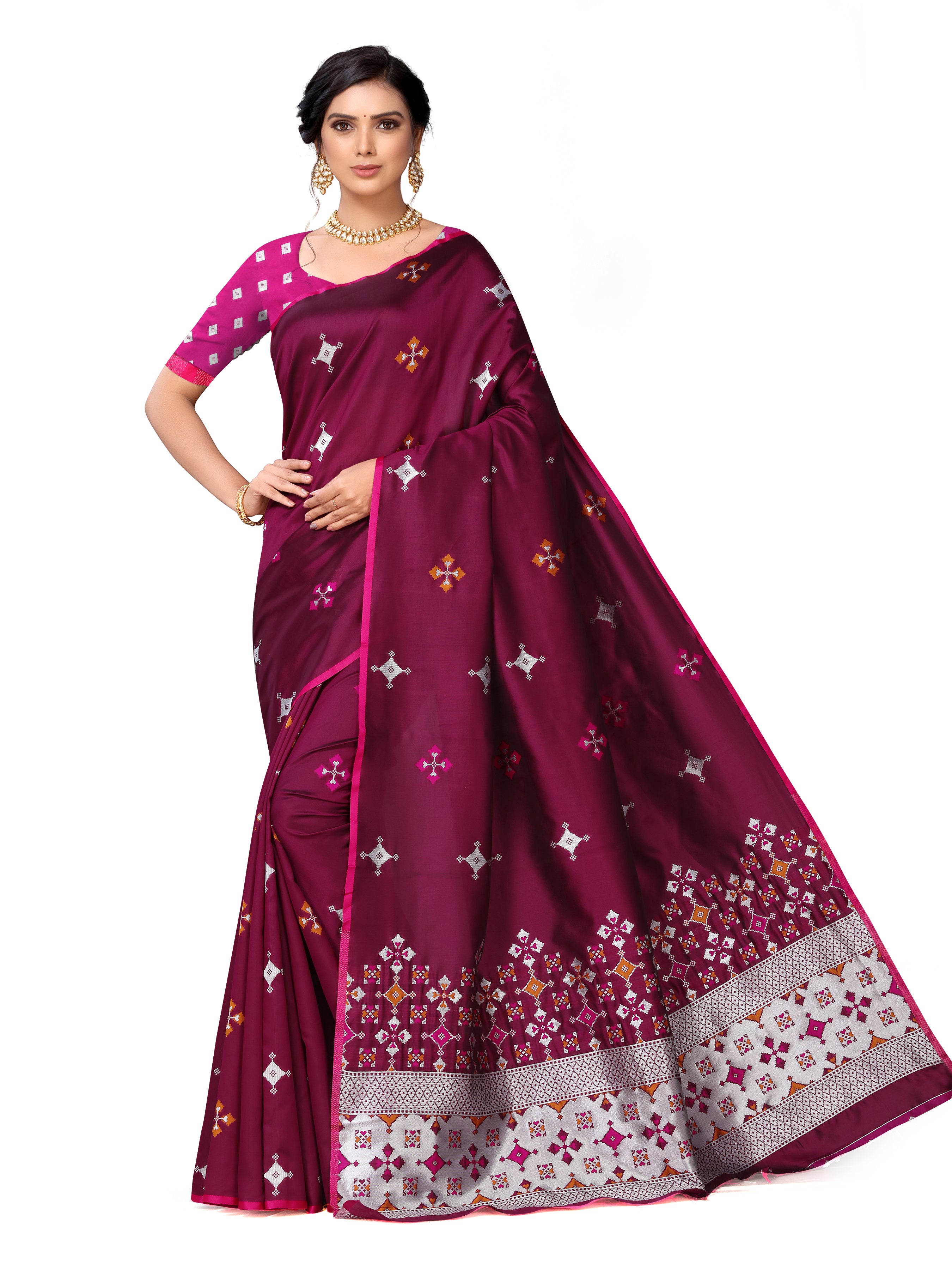 Vamika Weaving Banarasi Jacquard Maroon Kanjivaram Saree - Distacart