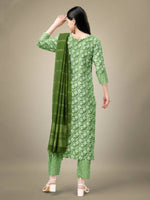 Thumbnail for Aastha Fashion Women's Green Rayon Embroidery & Sequence Work Kurta with Trouser & Dupatta - Distacart