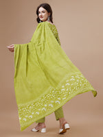 Thumbnail for Embroidered & Floral Printed Cotton Kurta With Pant & Dupatta Set, Multicolor - Hiral Fashion - Distacart