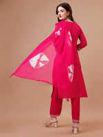 Thumbnail for Yoke & Hem Embroidered Bandhani Printed Kurta,Pant & Dupatta Set, Multicolor - Hiral Fashion - Distacart