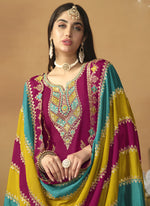 Thumbnail for Vegaa Fashion Rani Pink Chinon Silk Embroidered Salwar Suit