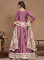Thumbnail for Vegaa Fashion Onion Pink Art Silk Embroidered Anarkali Suit