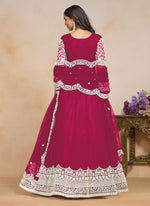 Thumbnail for Vegaa Fashion Pink Net Embroidered Designer Anarkali Suit