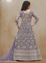 Thumbnail for Vegaa Fashion Light Purple Net Embroidered Anarkali Suit