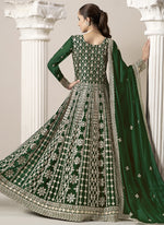 Thumbnail for Vegaa Fashion Green Faux Georgette Embroidered Anarkali Suit