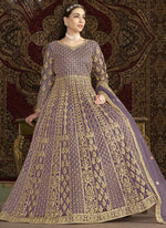 Thumbnail for Vegaa Fashion Lavender Net Embroidered Anarkali Suit