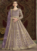 Thumbnail for Vegaa Fashion Lavender Net Embroidered Anarkali Suit