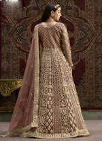 Thumbnail for Vegaa Fashion Light Brown Net Embroidered Anarkali Suit