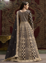 Thumbnail for Vegaa Fashion Dark Brown Net Embroidered Anarkali Suit
