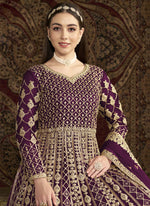 Thumbnail for Vegaa Fashion Violet Net Embroidered Anarkali Suit