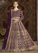 Thumbnail for Vegaa Fashion Violet Net Embroidered Anarkali Suit