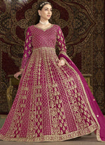 Thumbnail for Vegaa Fashion Pink Net Embroidered Anarkali Suit