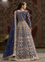 Thumbnail for Vegaa Fashion Blue Net Embroidered Anarkali Suit